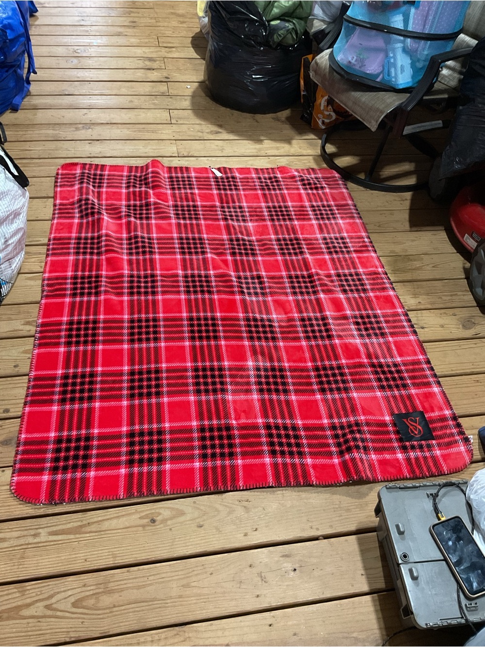 Red Black Plaid Fleece Blanket